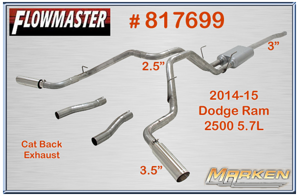 Flowmaster Cat Back Part 817699 For The 2014 15 Dodge